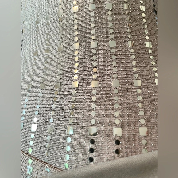 Crystal Sky Gray Metallic Style Long Sleeve Open Back Dress Women’s Small NWT - Picture 13 of 16